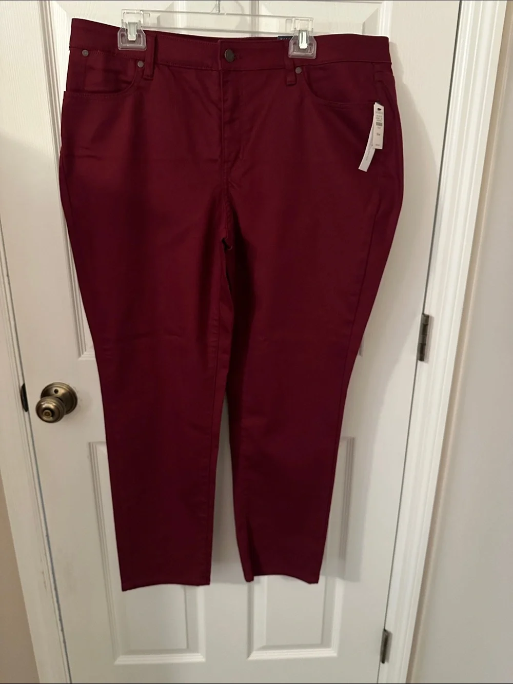 Talbots Slim Ankle Pants in Deep Burgundy